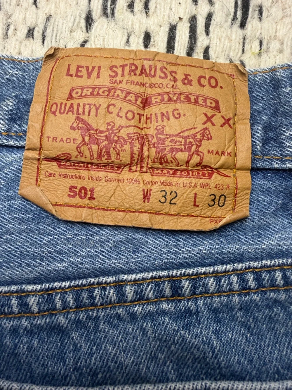 VTG Levis 501 Jeans Mens Blue Selvedge Made in USA size 32x30 perfect condition